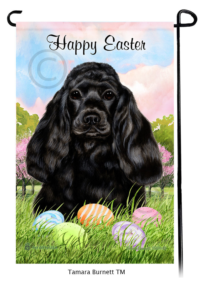 Cocker Spaniel Happy Easter Garden Flags