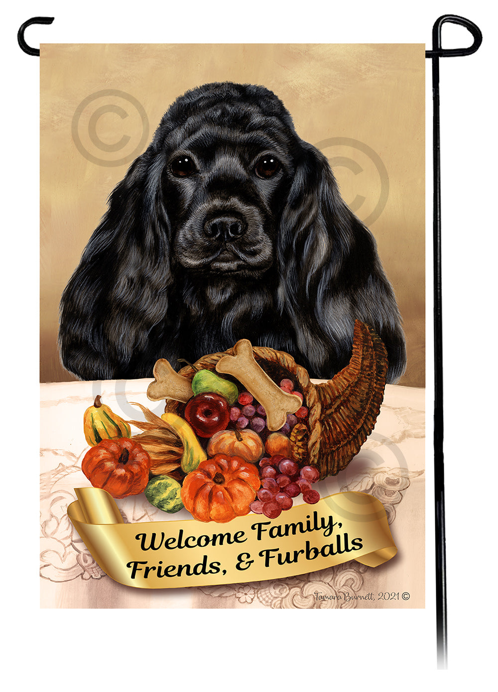 Cocker Spaniel Thanksgiving - Garden Flag
