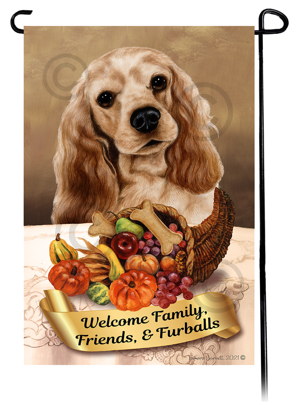 Cocker Spaniel Thanksgiving - Garden Flag
