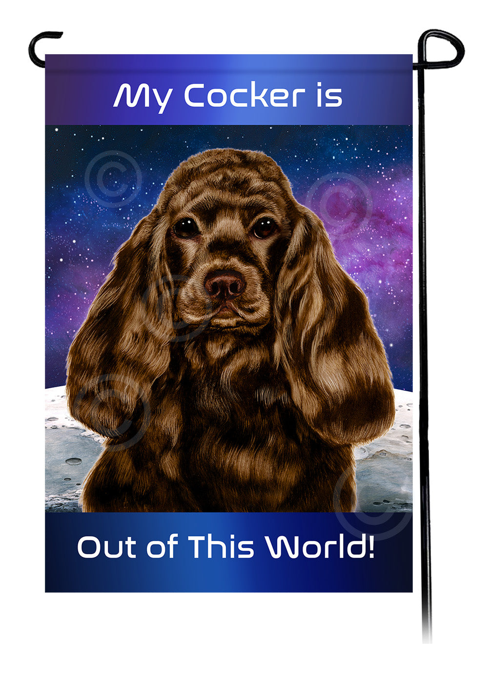 English Cocker Spaniel Out Of This World - Garden Flag