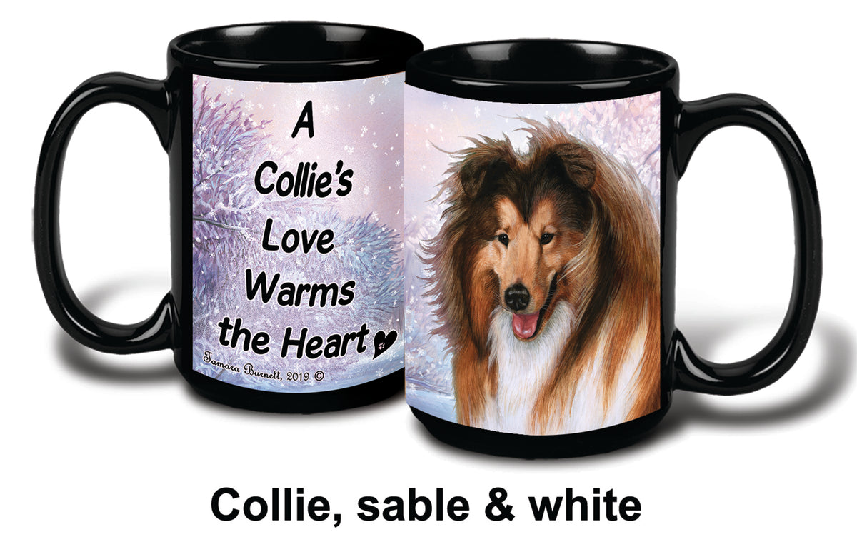 Collie Sable Winter Mug 15 oz