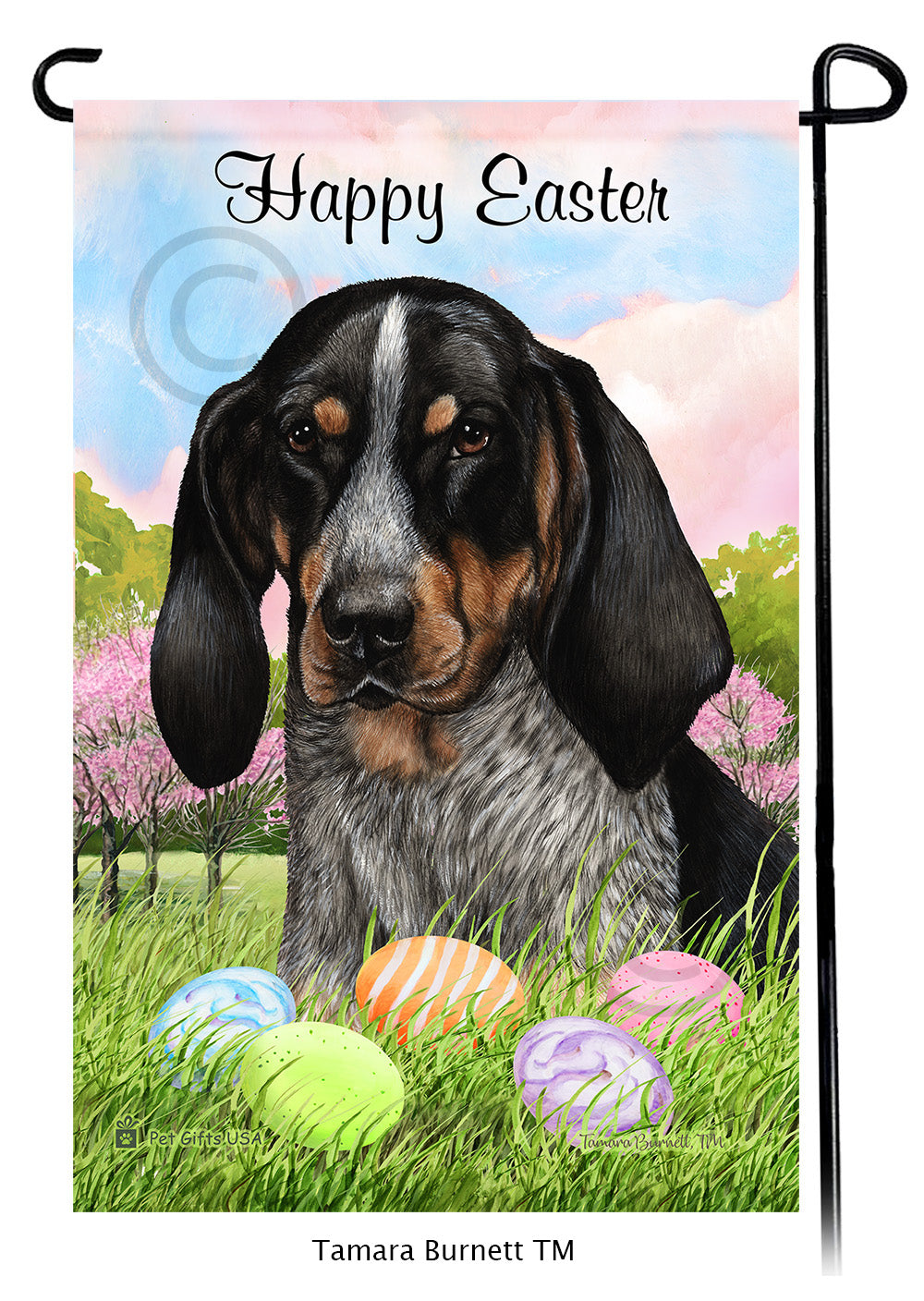 Coonhound Happy Easter - Garden Flag