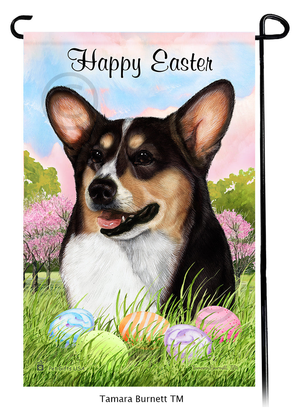 Corgi Happy Easter - Garden Flag