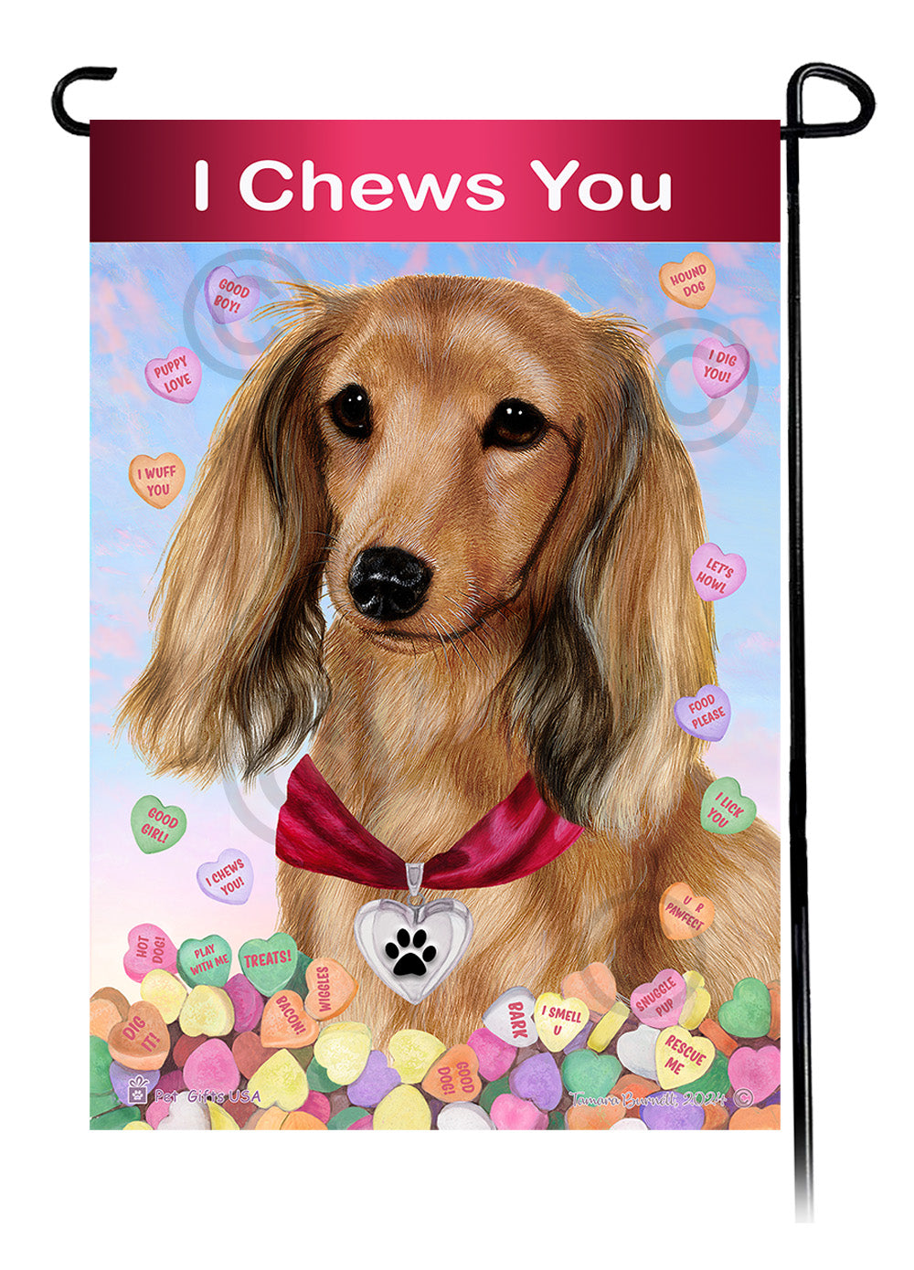 English Bulldog Valentine Sweetheart - Garden Flag