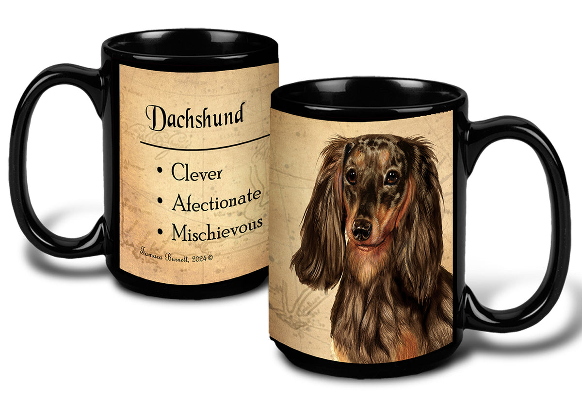 Dachshund Longhaired Chocolate Dapple - My Faithful Friends Mug 15 oz