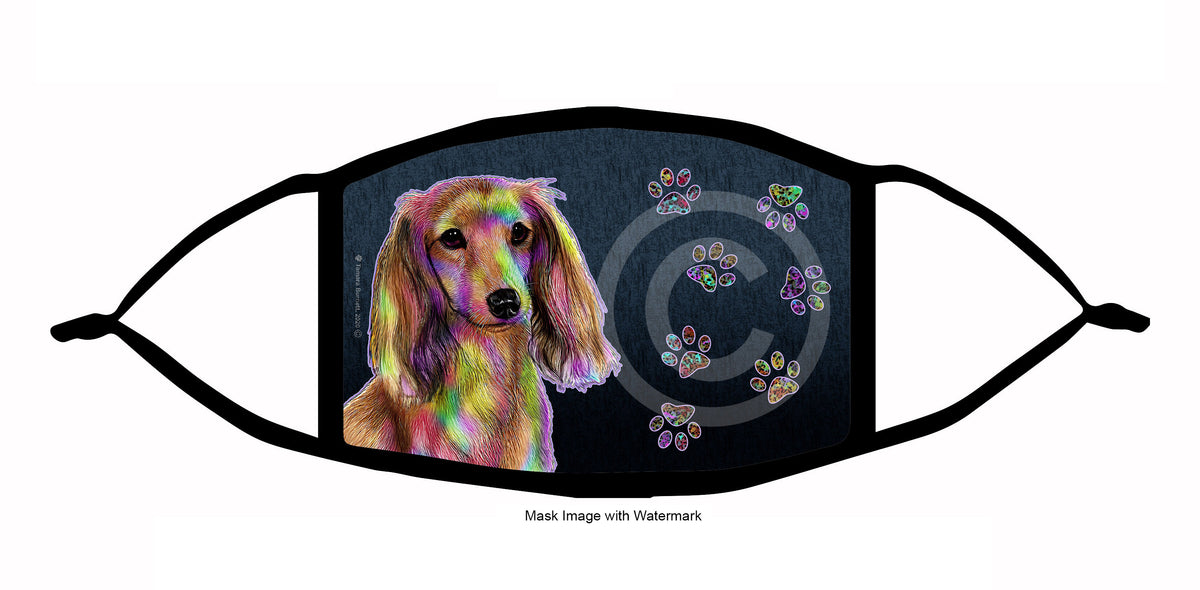Dachshund (Longhaired Cream) Face Mask