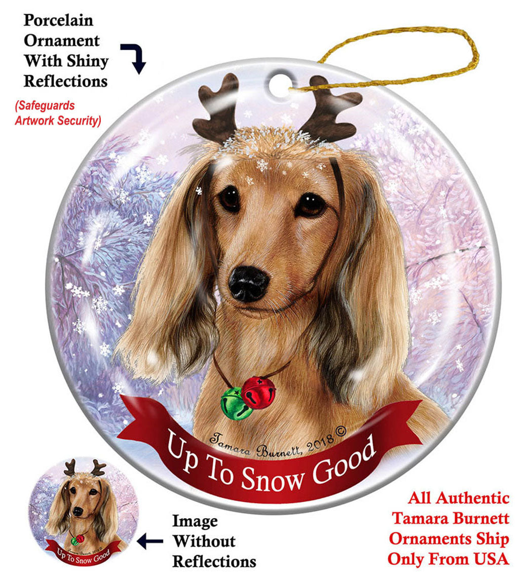 Dachshund Long Haired Cream Ornament