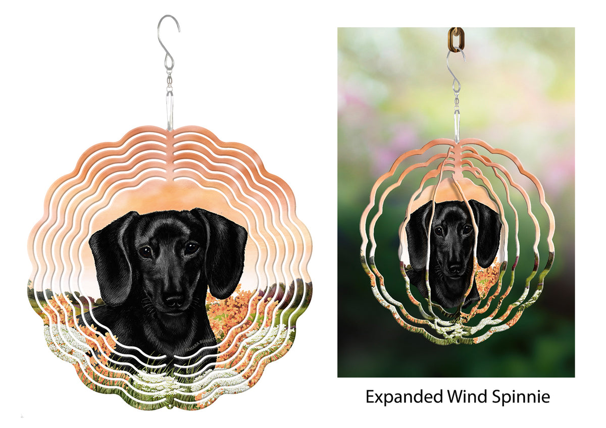 Short-Haired Dachshund Black Wind Spinner