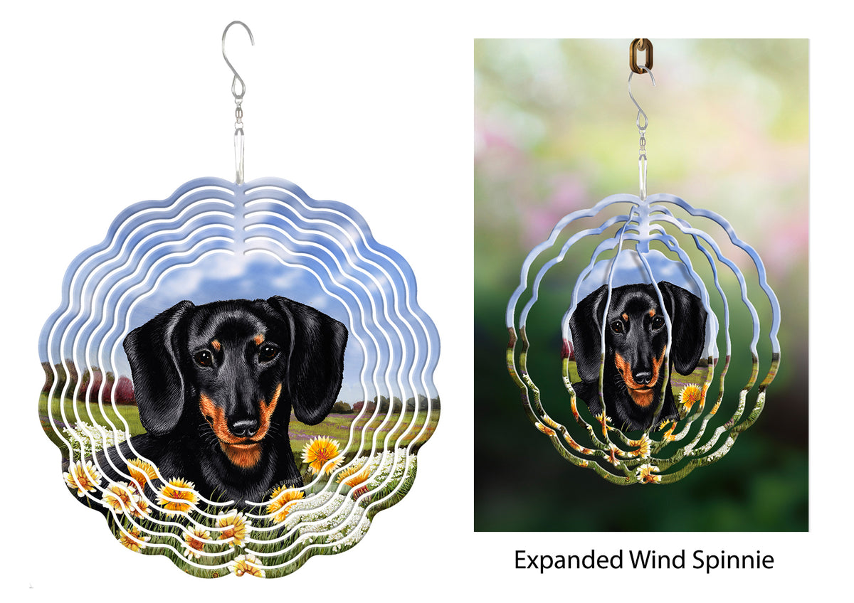 Short-Haired Dachshund Black And Tan 2 Wind Spinner
