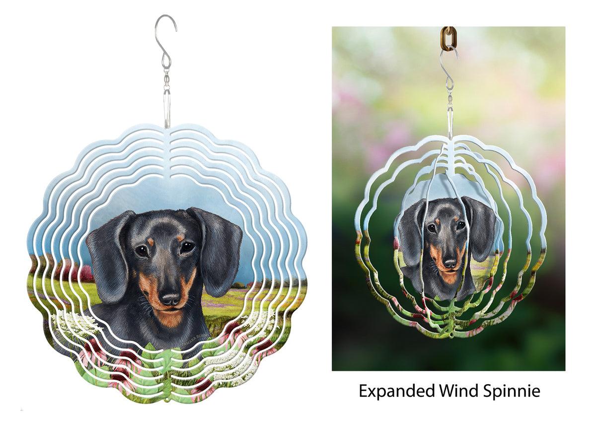 Short-Haired Dachshund Blue Wind Spinner