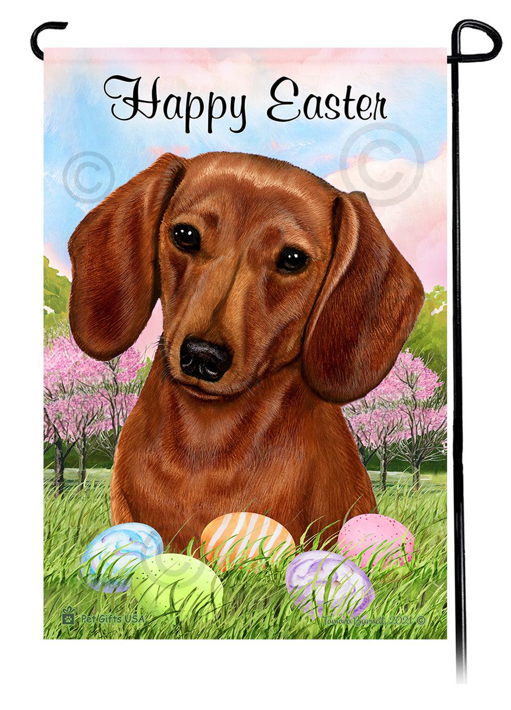 Dachshund Happy Easter - Garden Flag