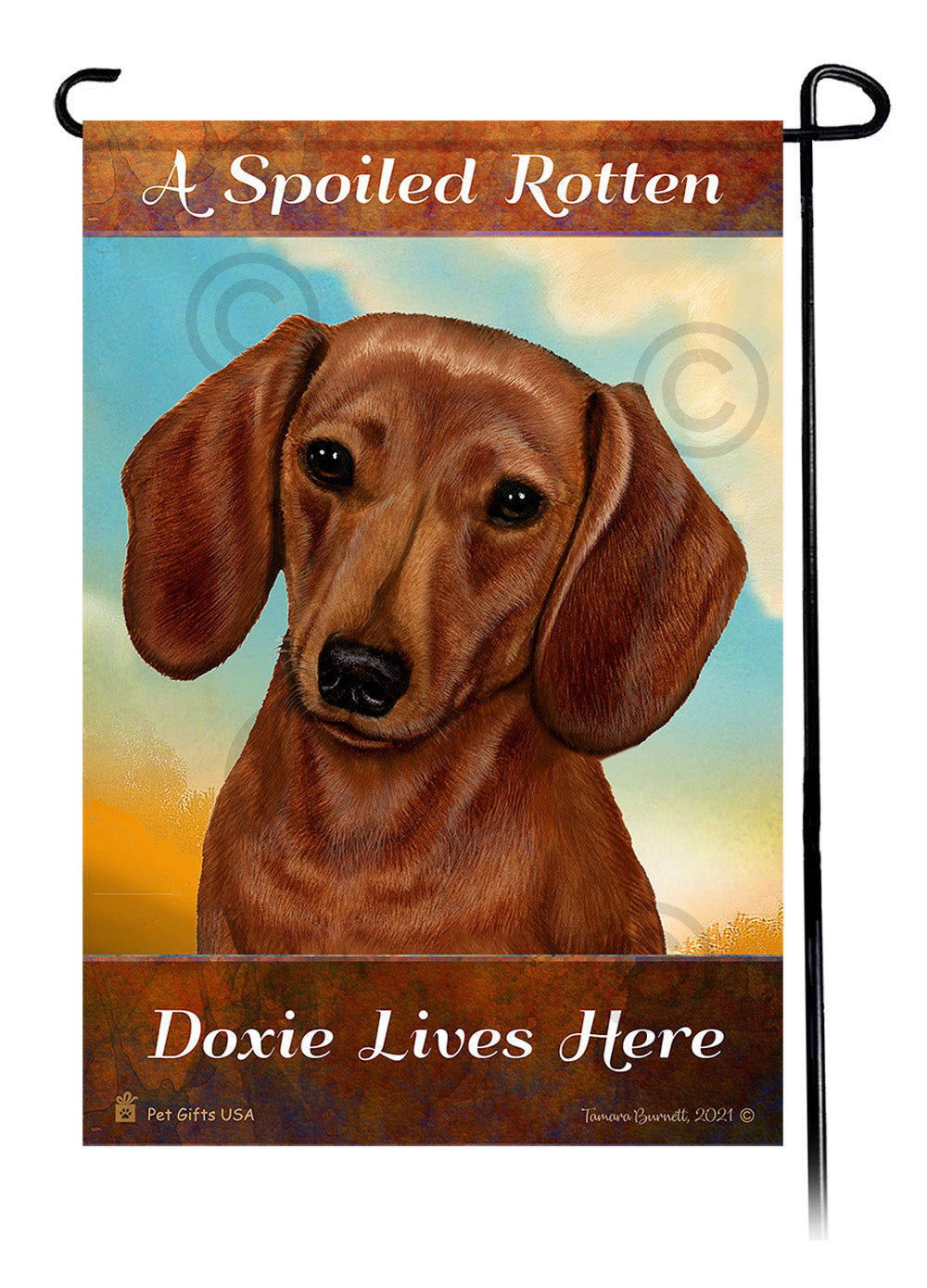 Dachshund Spoiled Rotten - Garden Flag