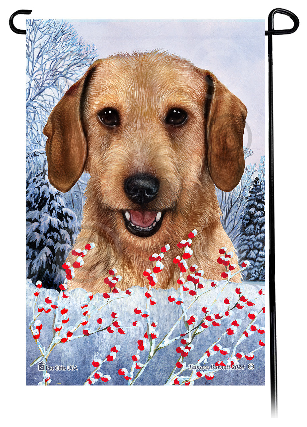Dachshund Winterberries - Garden Flag