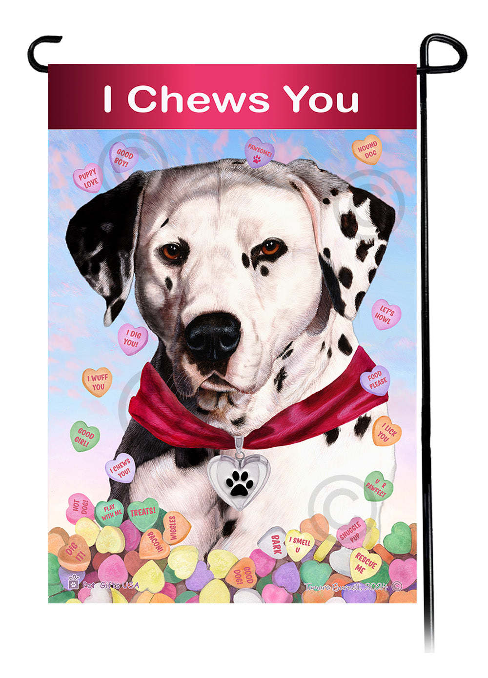 Dalmatian Valentine Sweetheart Garden Flags