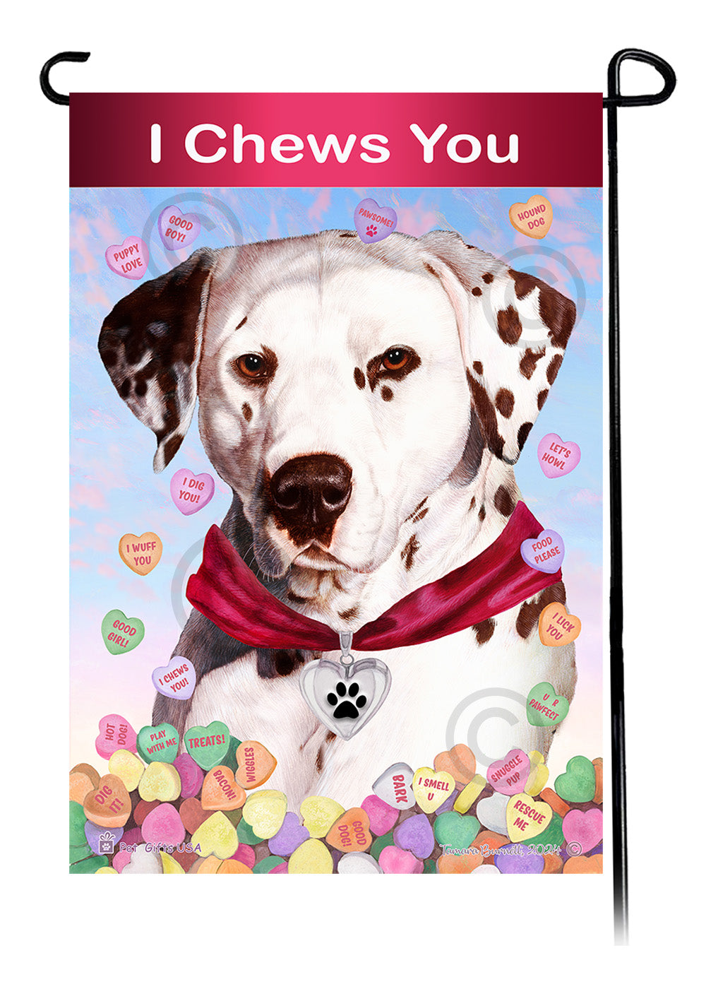 Dalmatian Valentine Sweetheart - Garden Flag