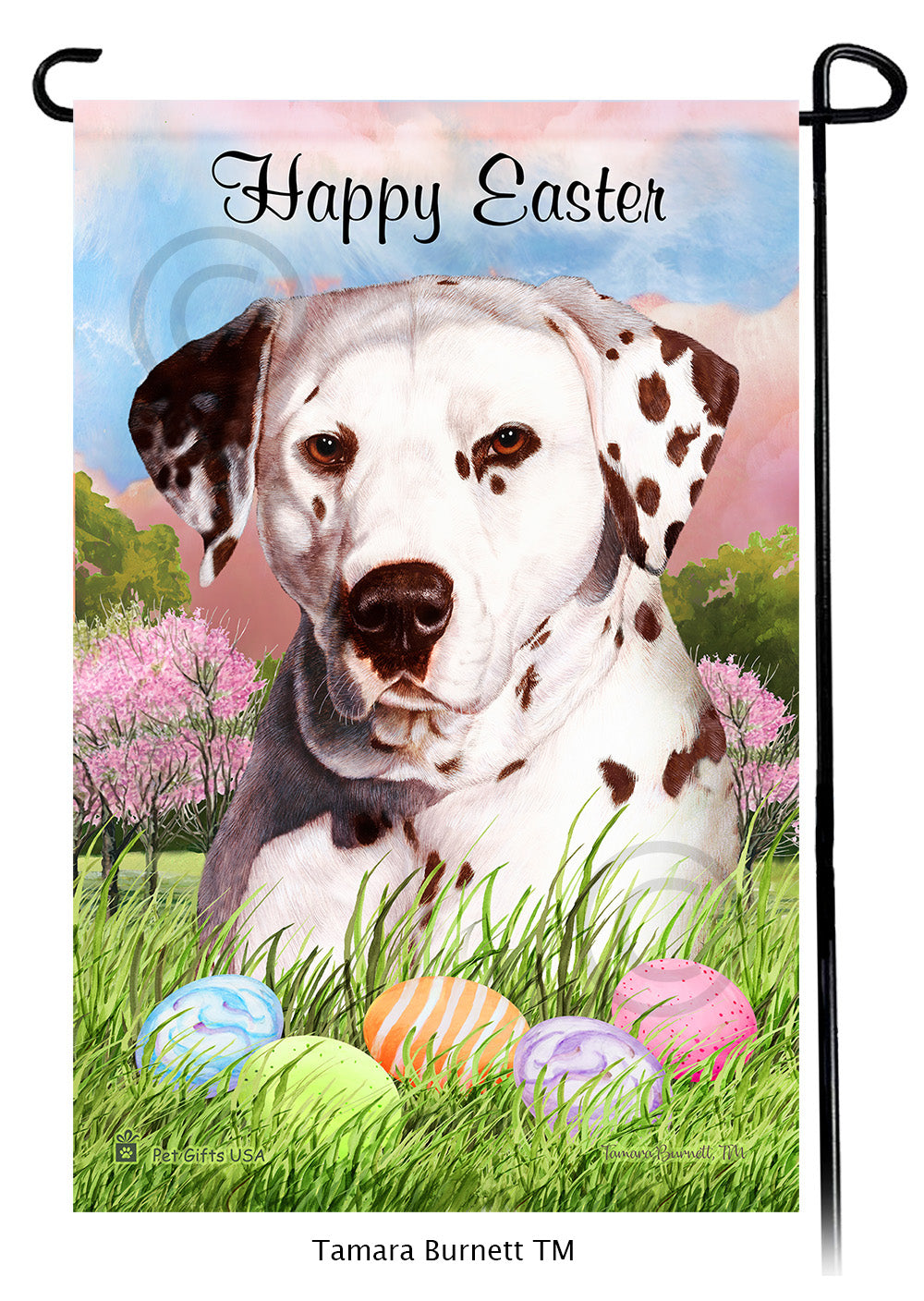 Dalmatian Happy Easter - Garden Flag
