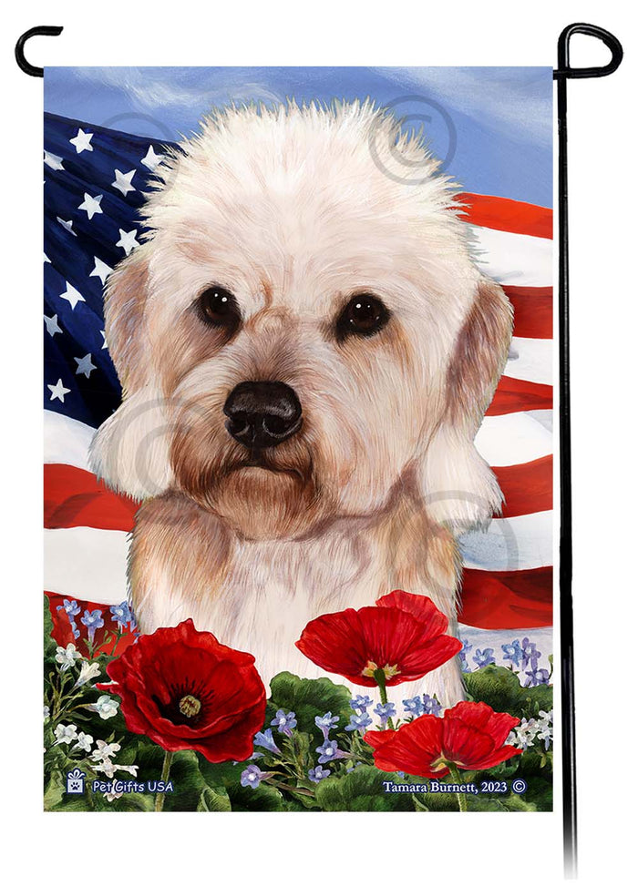Dandie Dinmont Terrier Patriotic Flowers Garden Flags