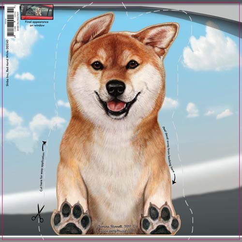 Shiba Inu Red and White Window Cling