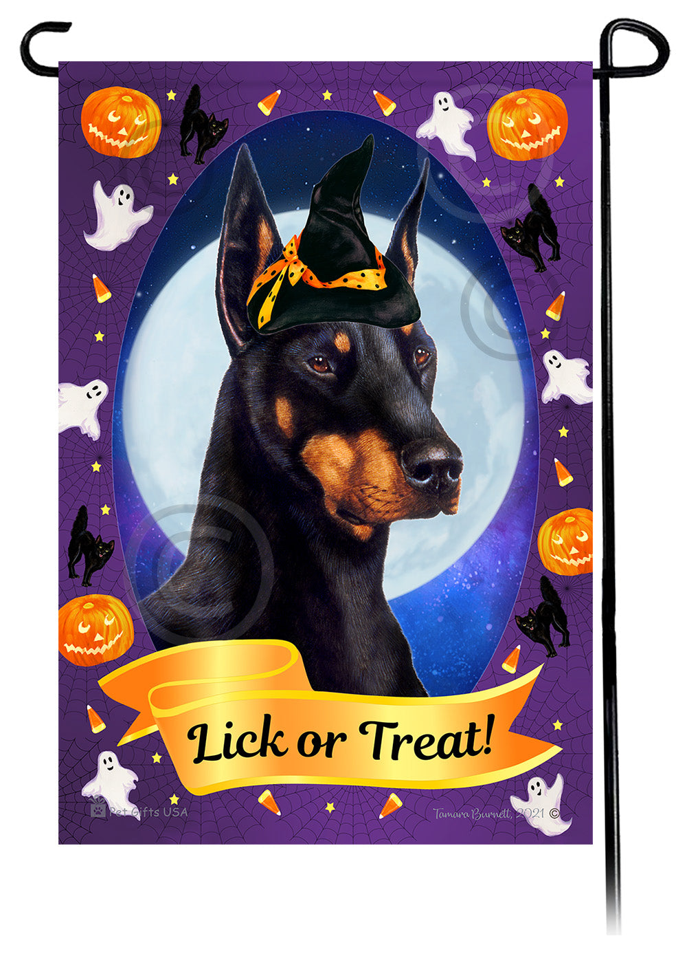 Doberman Pinscher Halloween Howls Garden Flags
