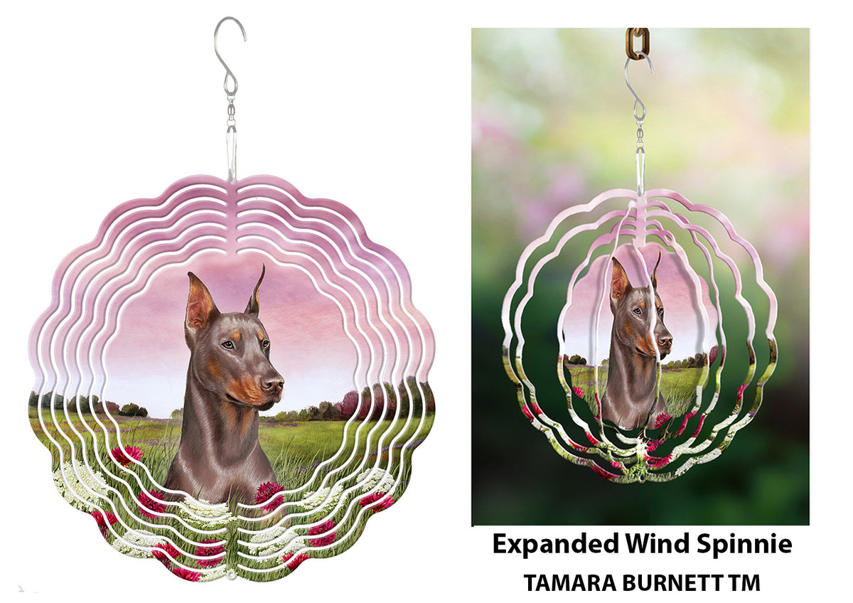 Doberman Fawn Cropped Wind Spinner