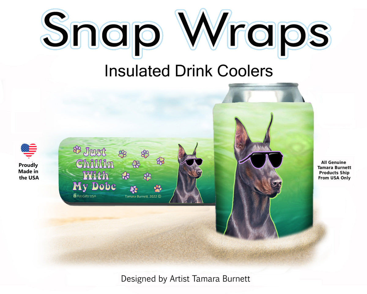 Doberman Blue Cropped Snap Wrap Cozy