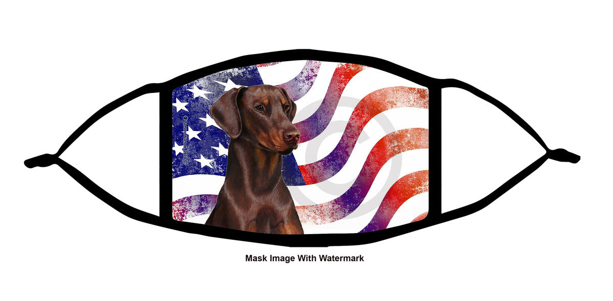 Doberman Pinscher (Red, Uncropped) Face Mask