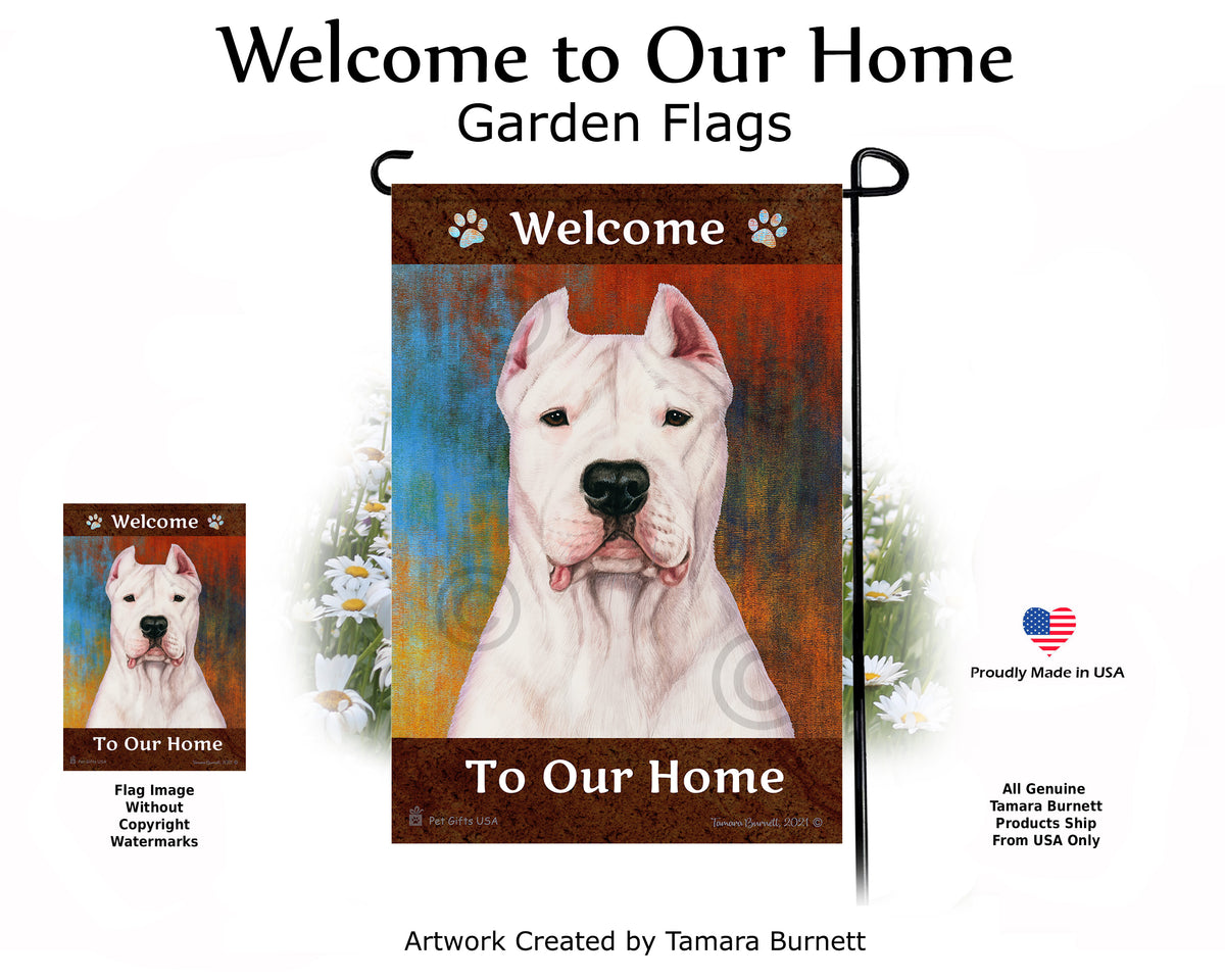 Dogo Argentino Welcome To Our Home Garden Flags