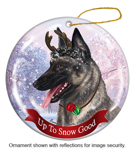 Dutch Shepherd Silver Brindle Ornament