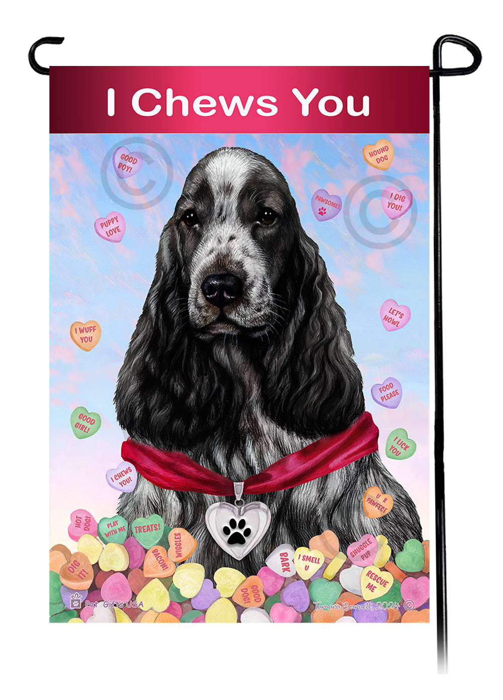 English Cocker Spaniel Valentine Sweetheart - Garden Flag