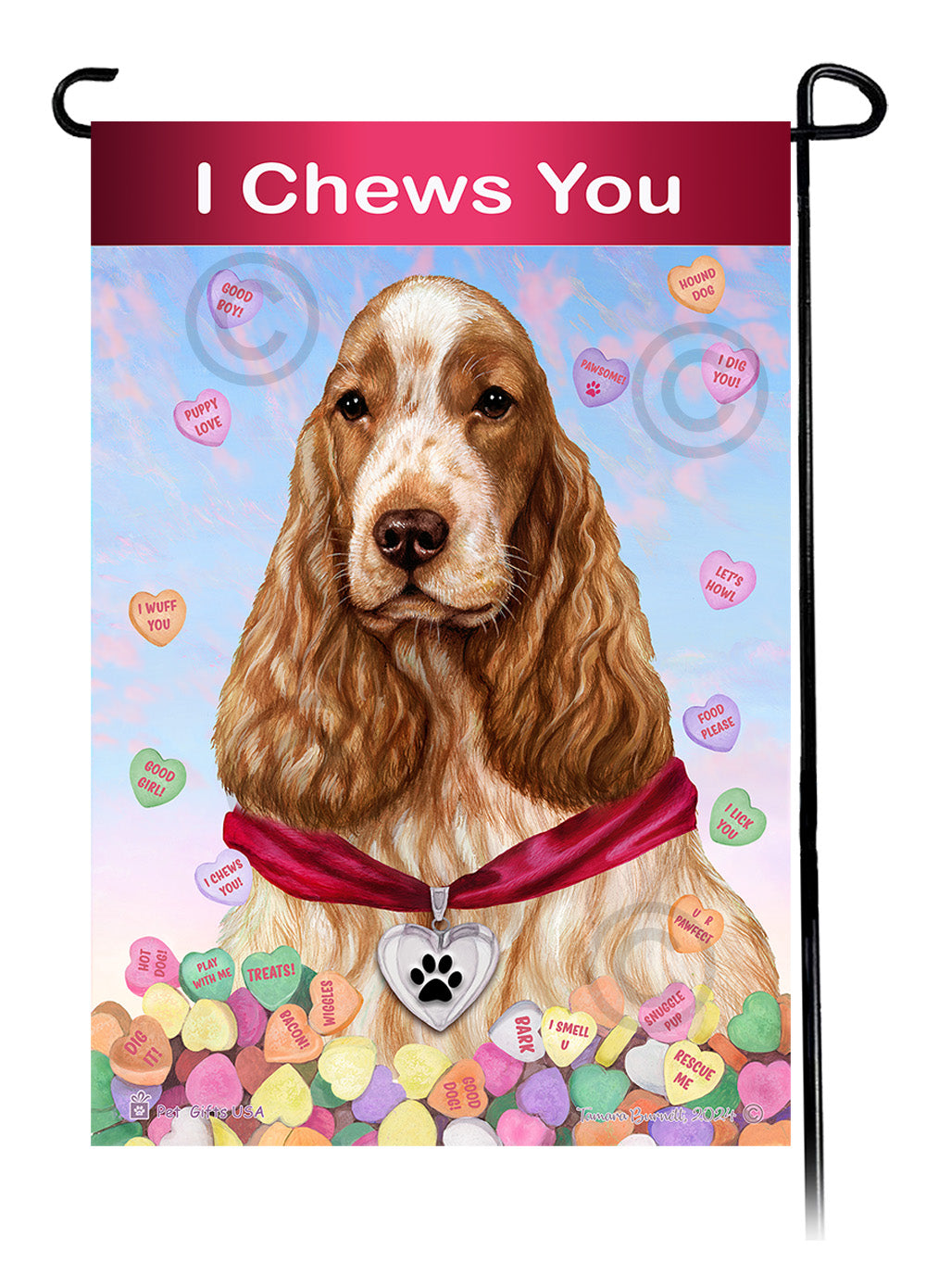 English Cocker Spaniel Valentine Sweetheart - Garden Flag