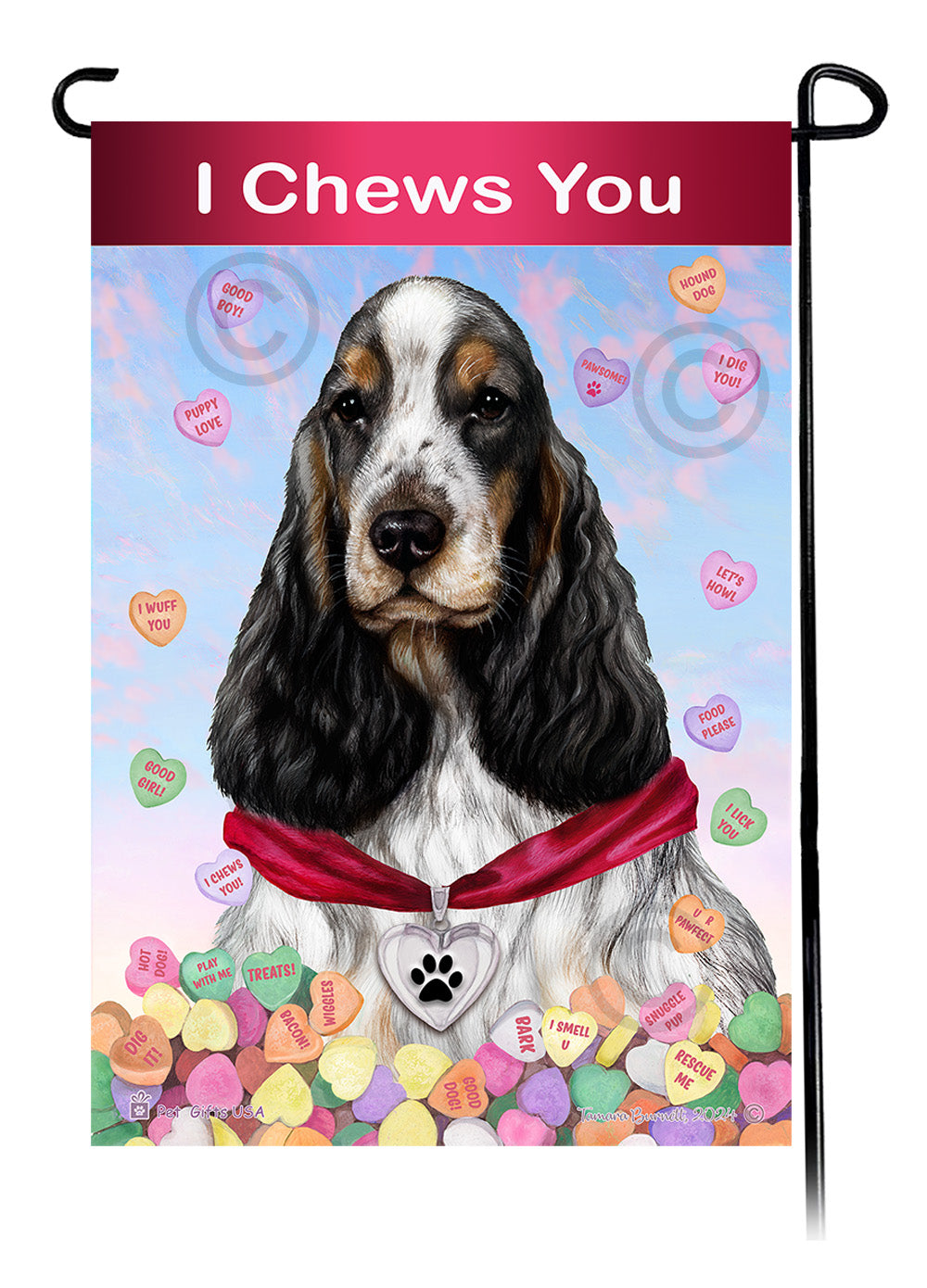 English Cocker Spaniel Valentine Sweetheart - Garden Flag