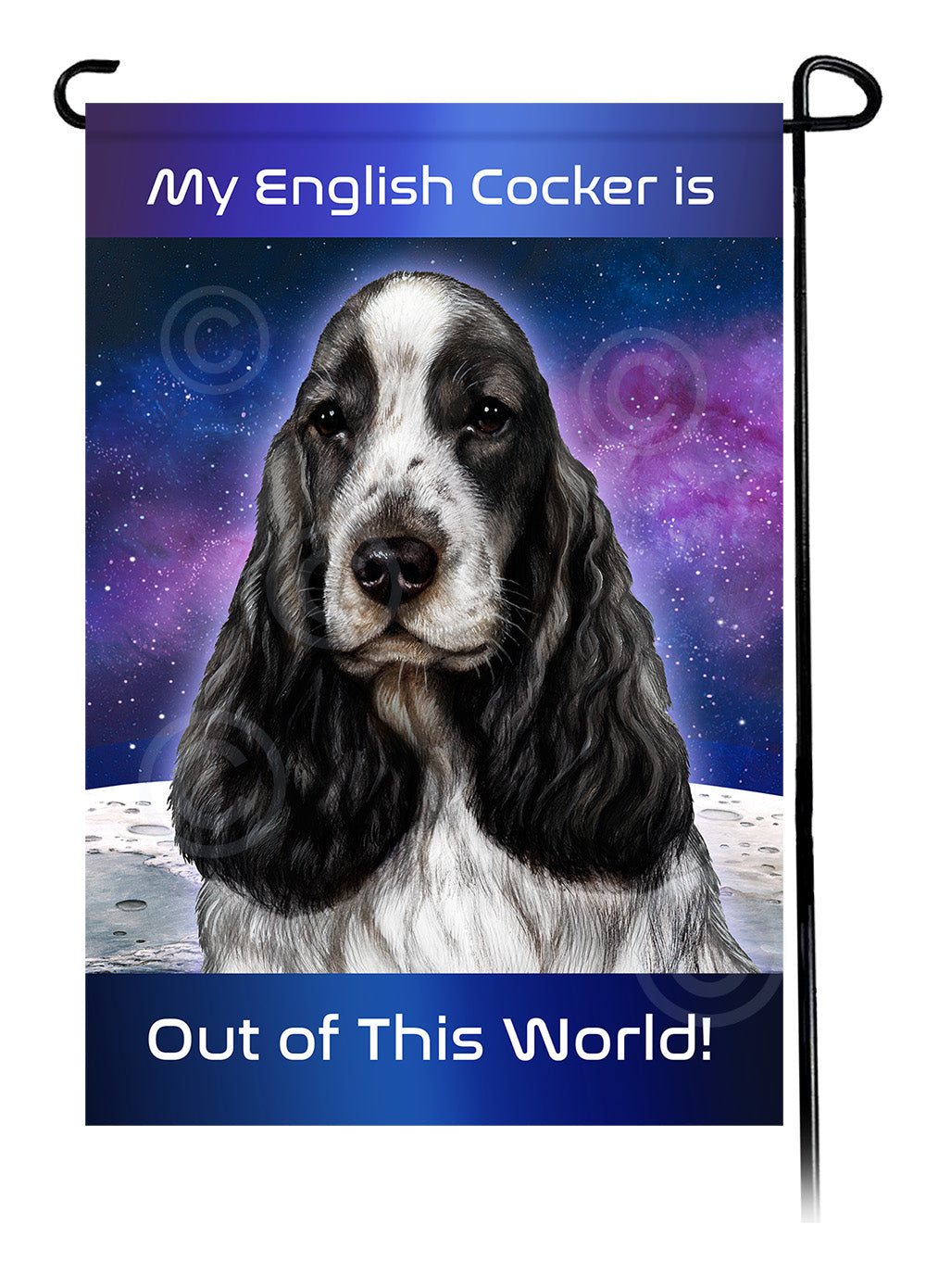 English Cocker Spaniel Out Of This World - Garden Flag