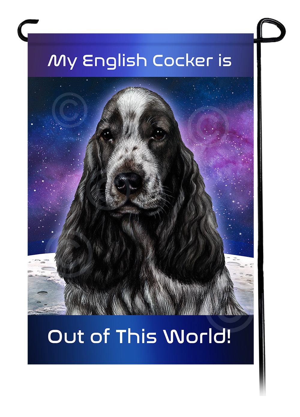 English Cocker Spaniel Out Of This World - Garden Flag