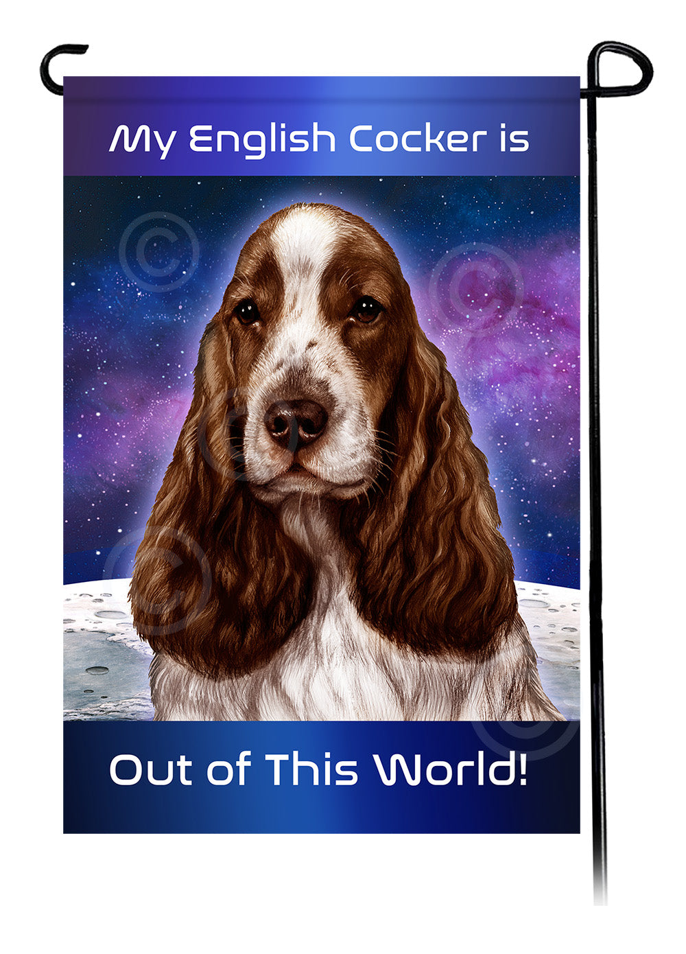 English Cocker Spaniel Out Of This World - Garden Flag