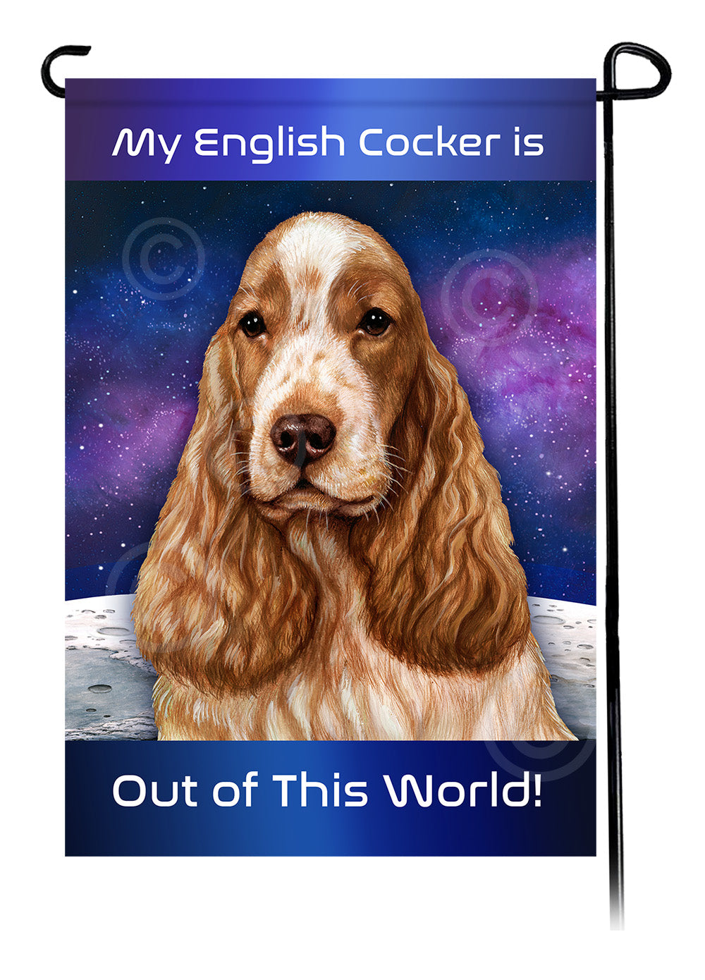 English Cocker Spaniel Out Of This World - Garden Flag