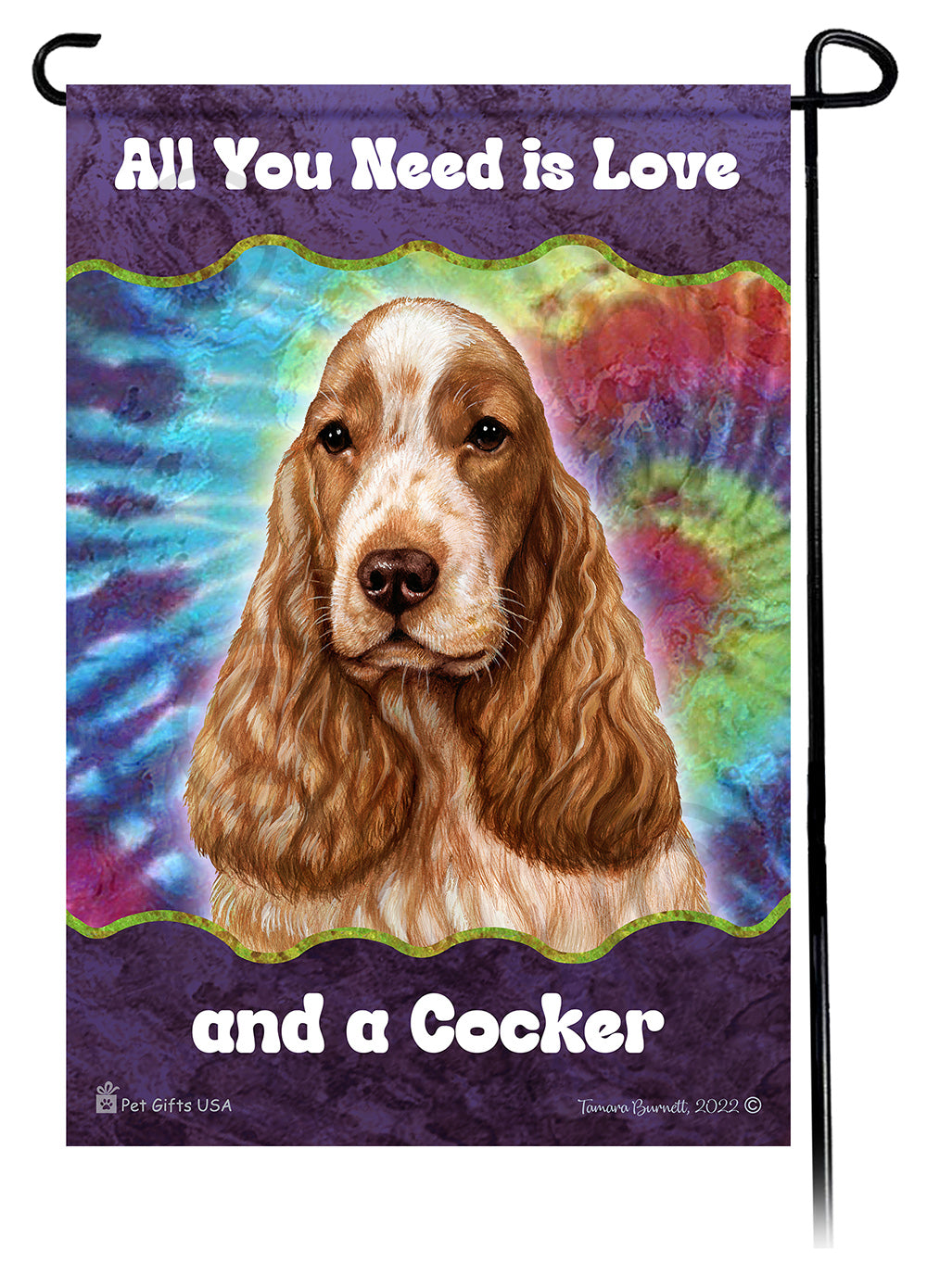 English Cocker Spaniel All You Need Is Love Garden Flag