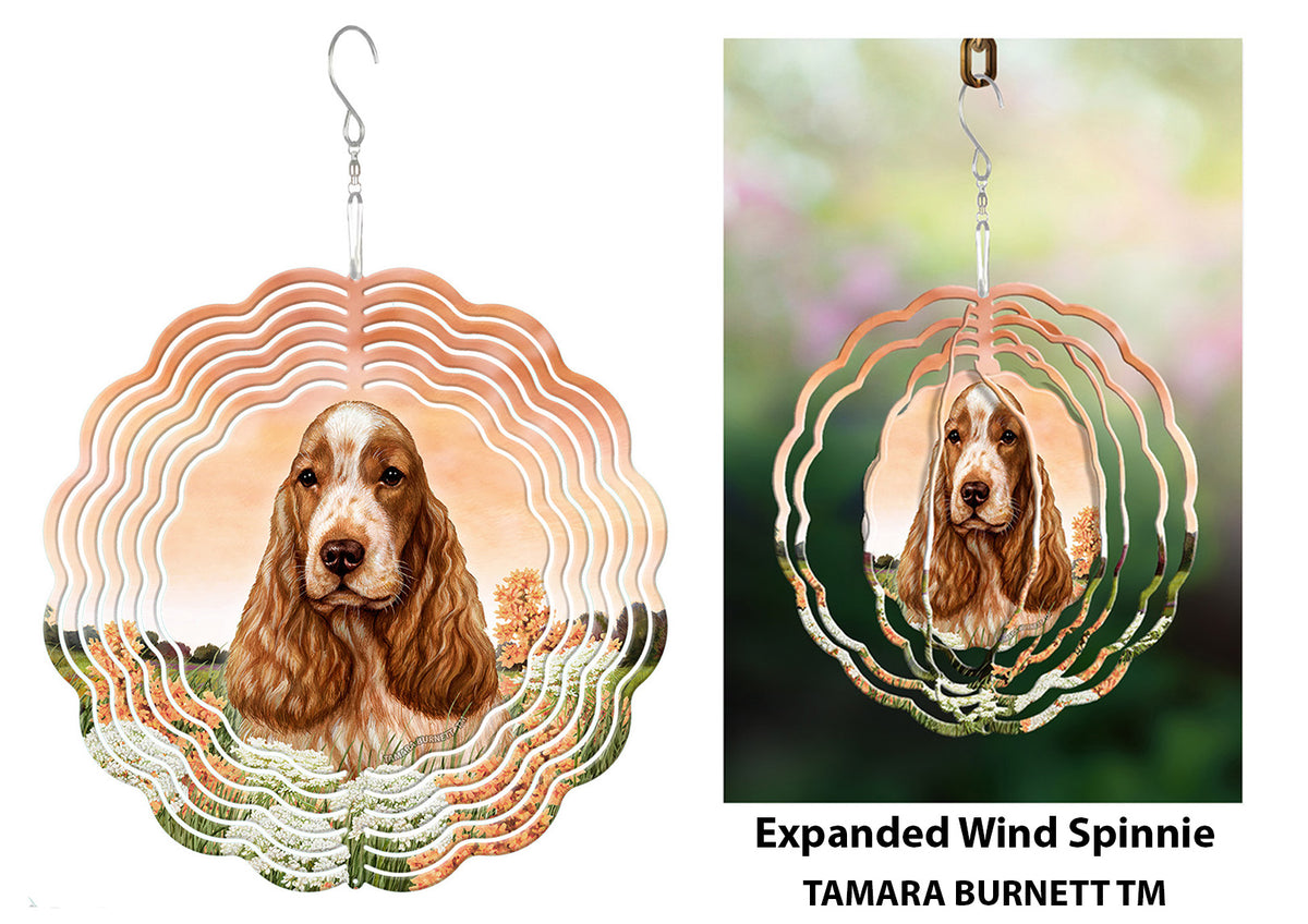 English Cocker Spaniel Orange Roan Wind Spinner