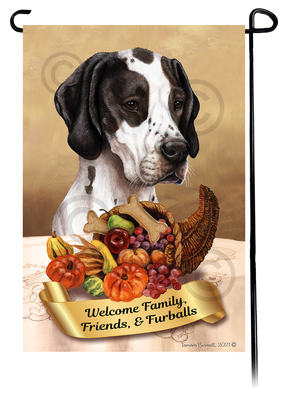 English Pointer Thanksgiving Garden Flags