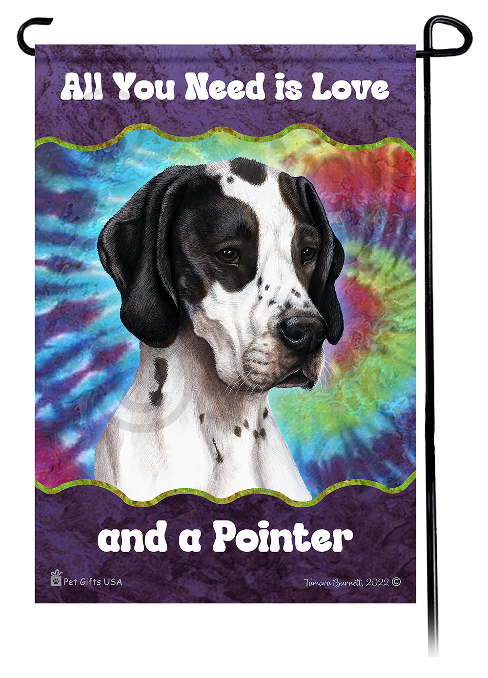 English Pointer All You Need Is Love Garden Flags