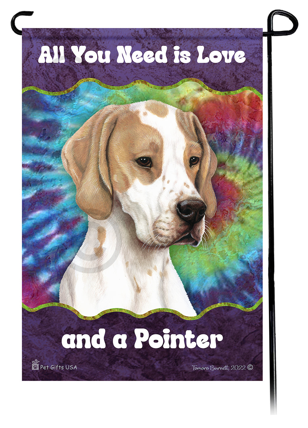 English Pointer All You Need Is Love Garden Flag