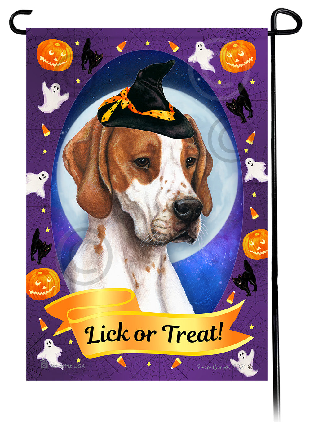 English Pointer Halloween Howls - Garden Flag