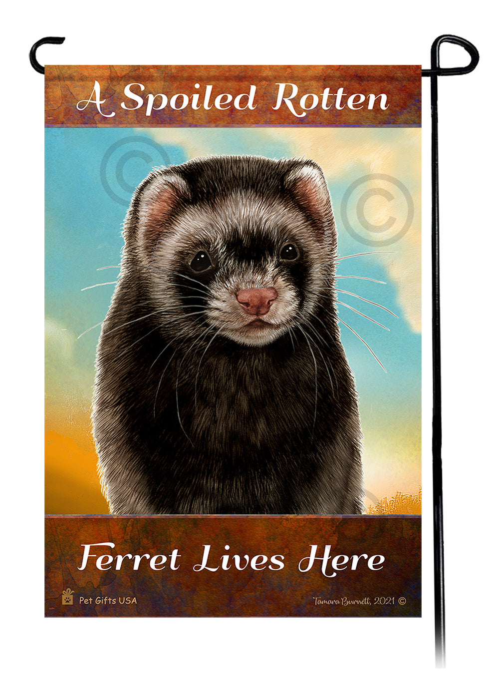 Black Sable Mitt Ferret Spoiled Rotten Garden Flags