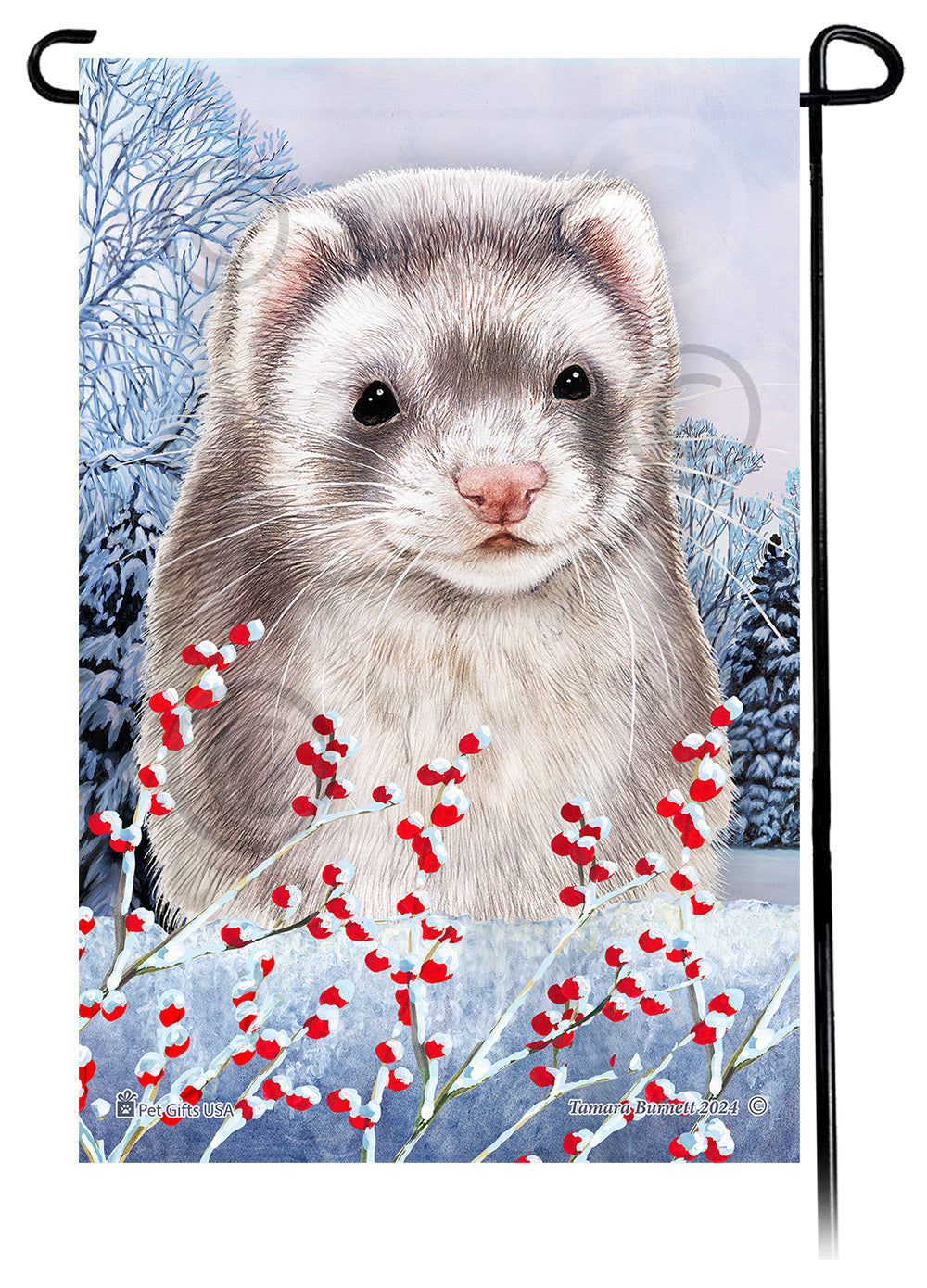 Ferret Winterberries - Garden Flag