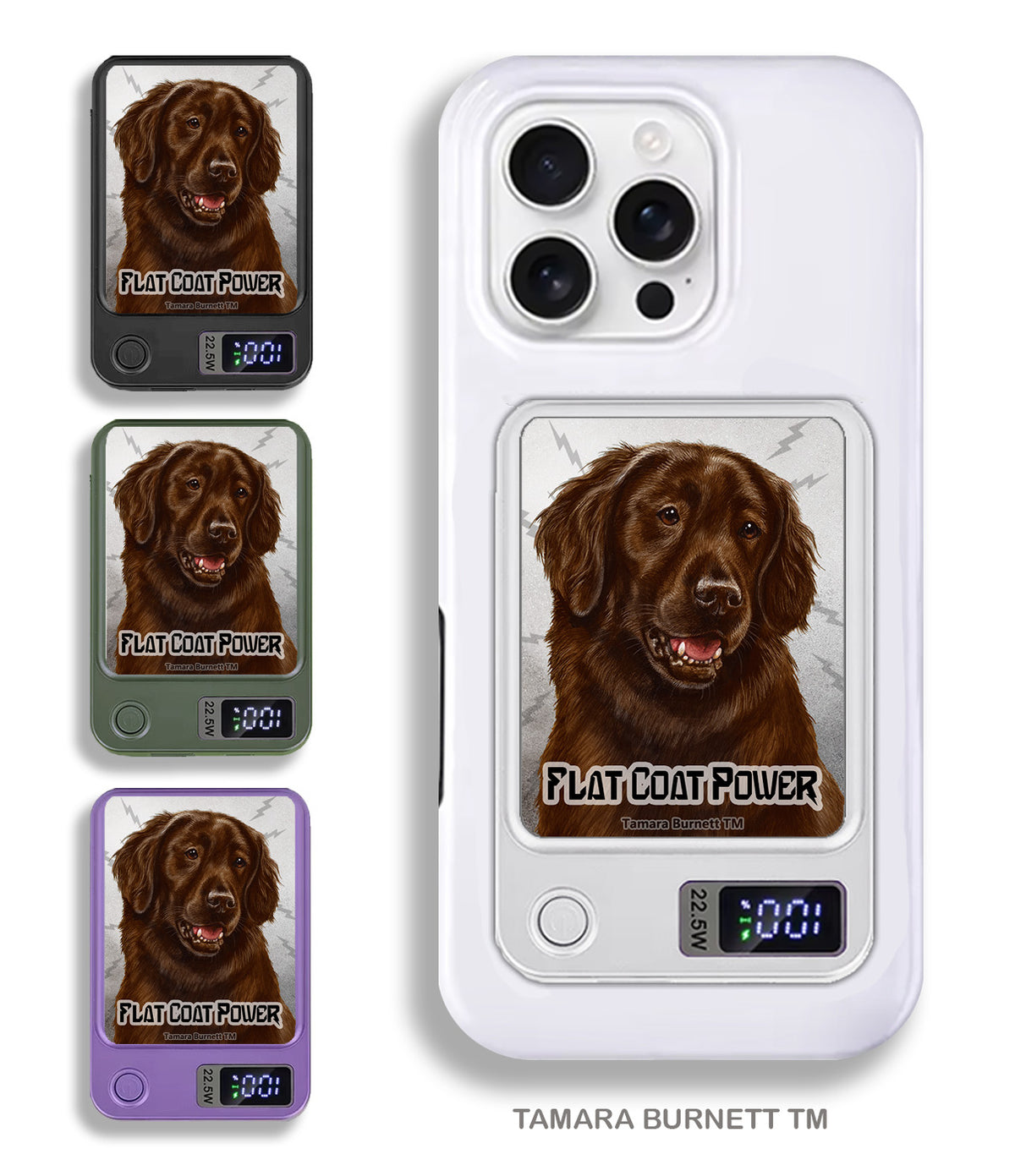 Flat Coated Retriever Liver Phone Bank Wireless Charger