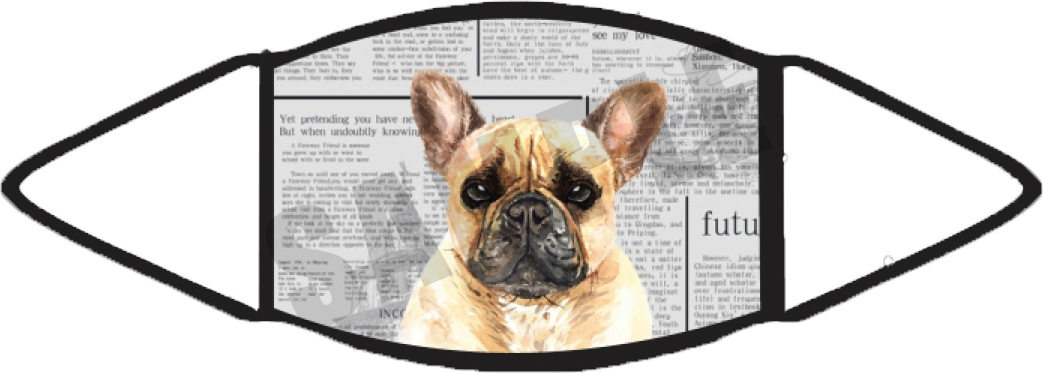 Frenchie Tan (Newspaper) Face Mask