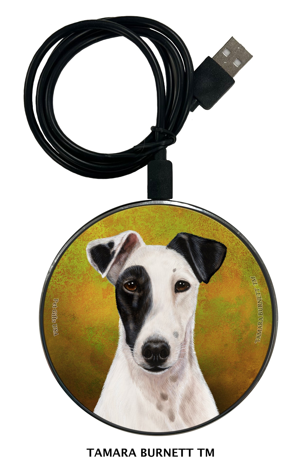 Fox Terrier Black and White Zoomies Wireless Charger