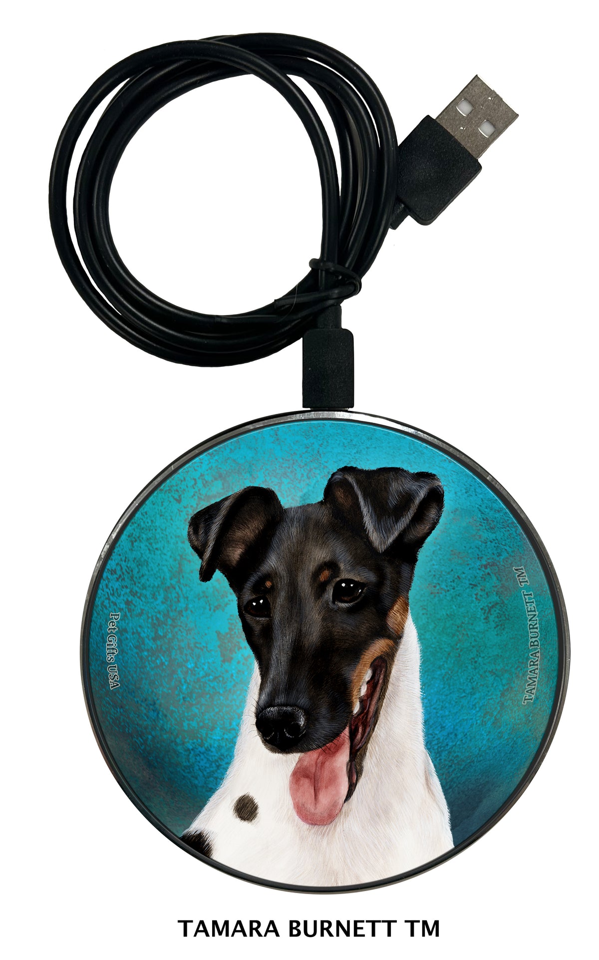 Fox Terrier Tri-Color Zoomies Wireless Charger