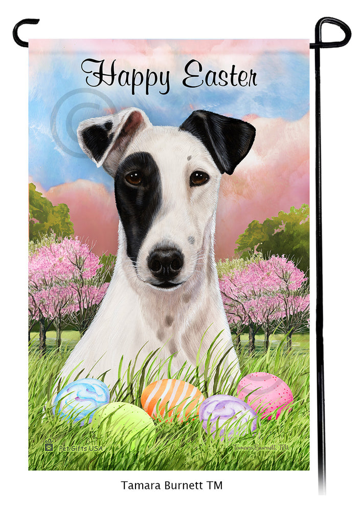 Fox Terrier Happy Easter Garden Flags