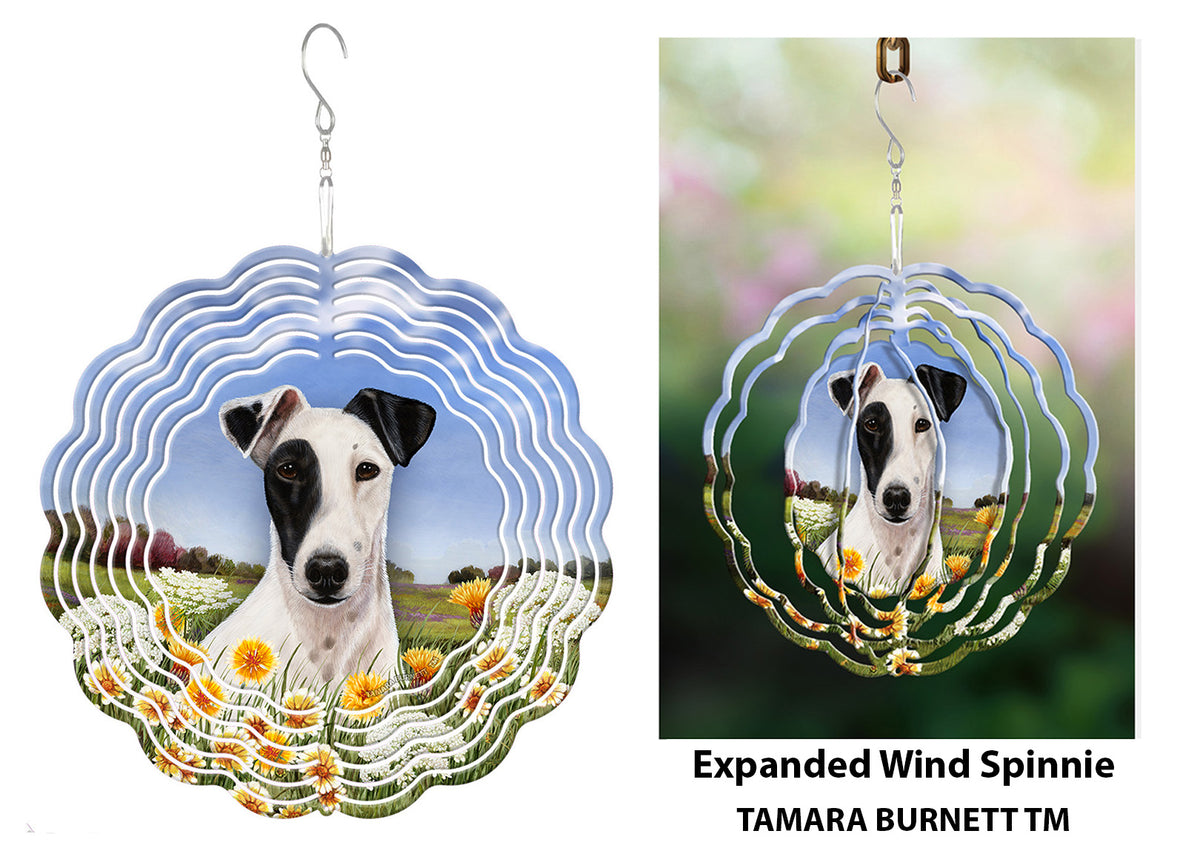 Fox Terrier Black and White Wind Spinner