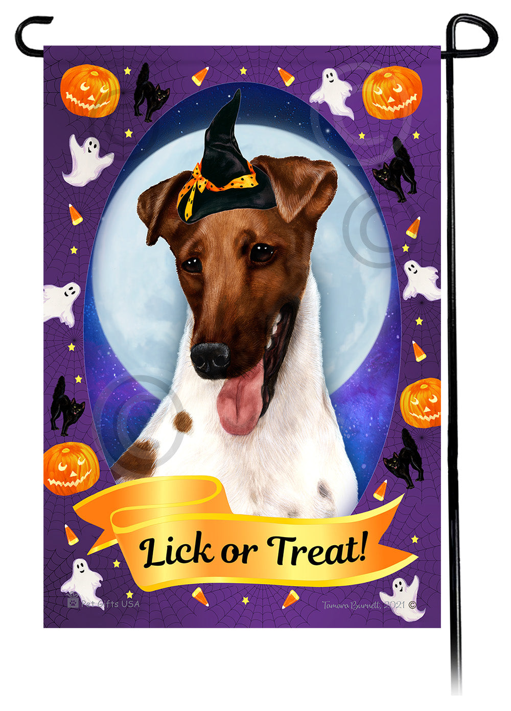 Fox Terrier Halloween Howls - Garden Flag